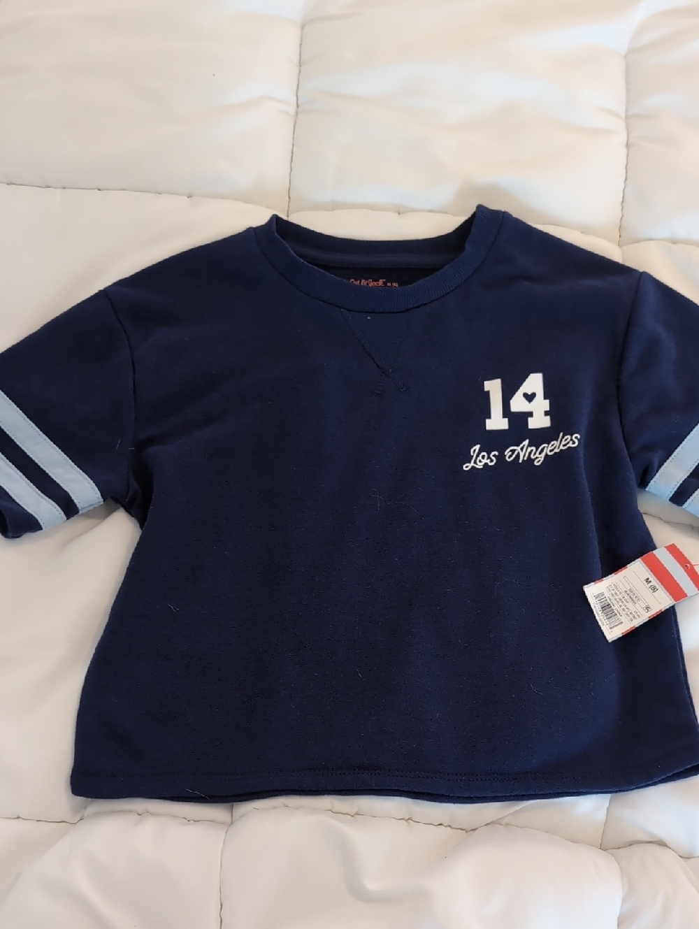 New Navy and Light Blue '14 Los Angeles' Short Sleeve Tee Cat&jack Size 8